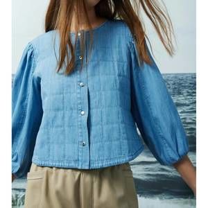 NEW MELISSA NEPTON kitty denim jacket in bleached denim